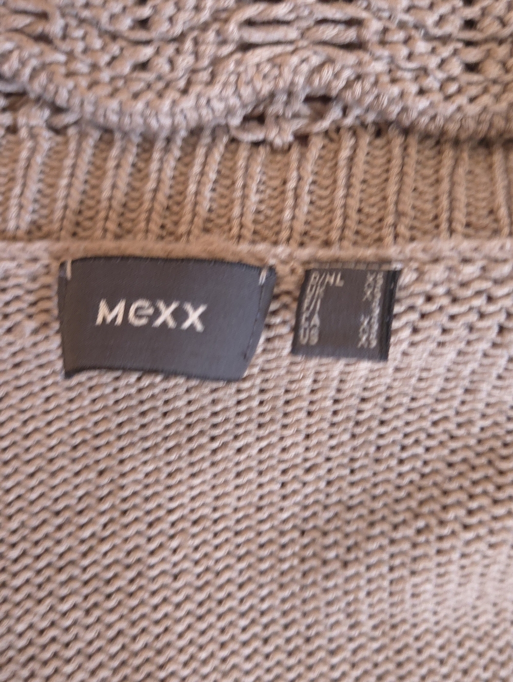 Mexx | Taupe Scallop-Edged Open Cardigan, Size XS - Picture 4 of 8